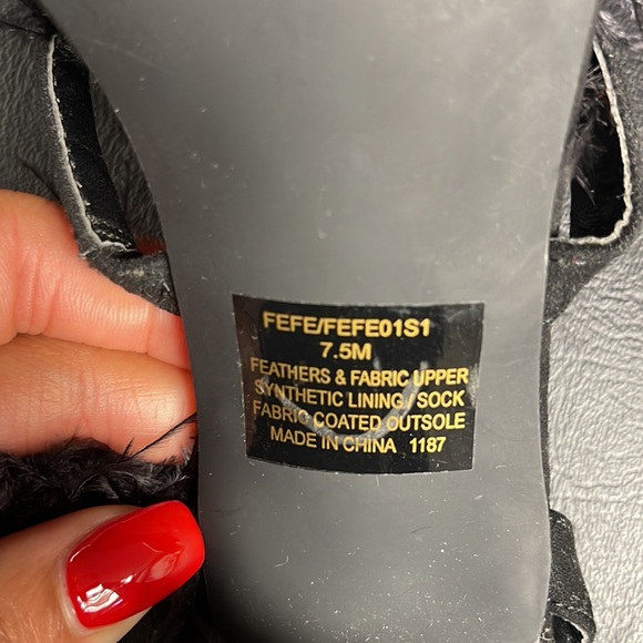 Steve Madden Feather Black Strappy Heel - Picture 5 of 5